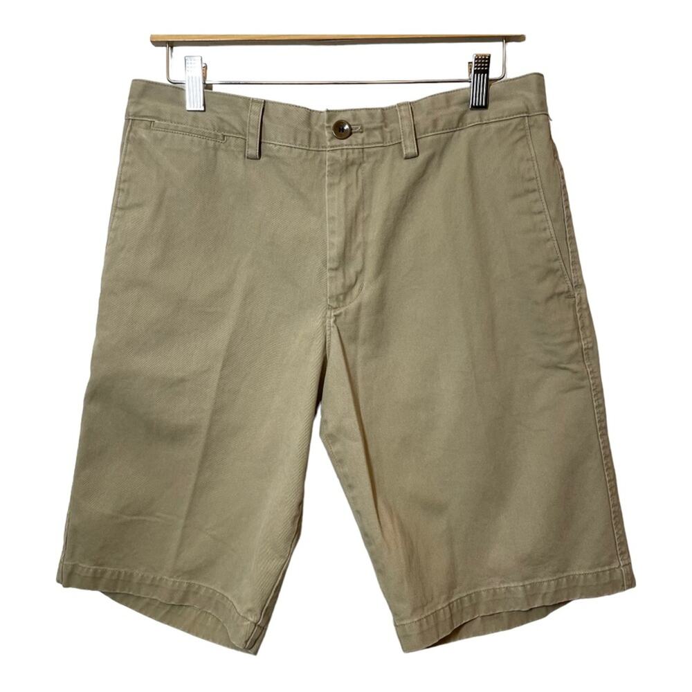 Banana Republic Khaki Shorts Mens Flat Front Tan 31